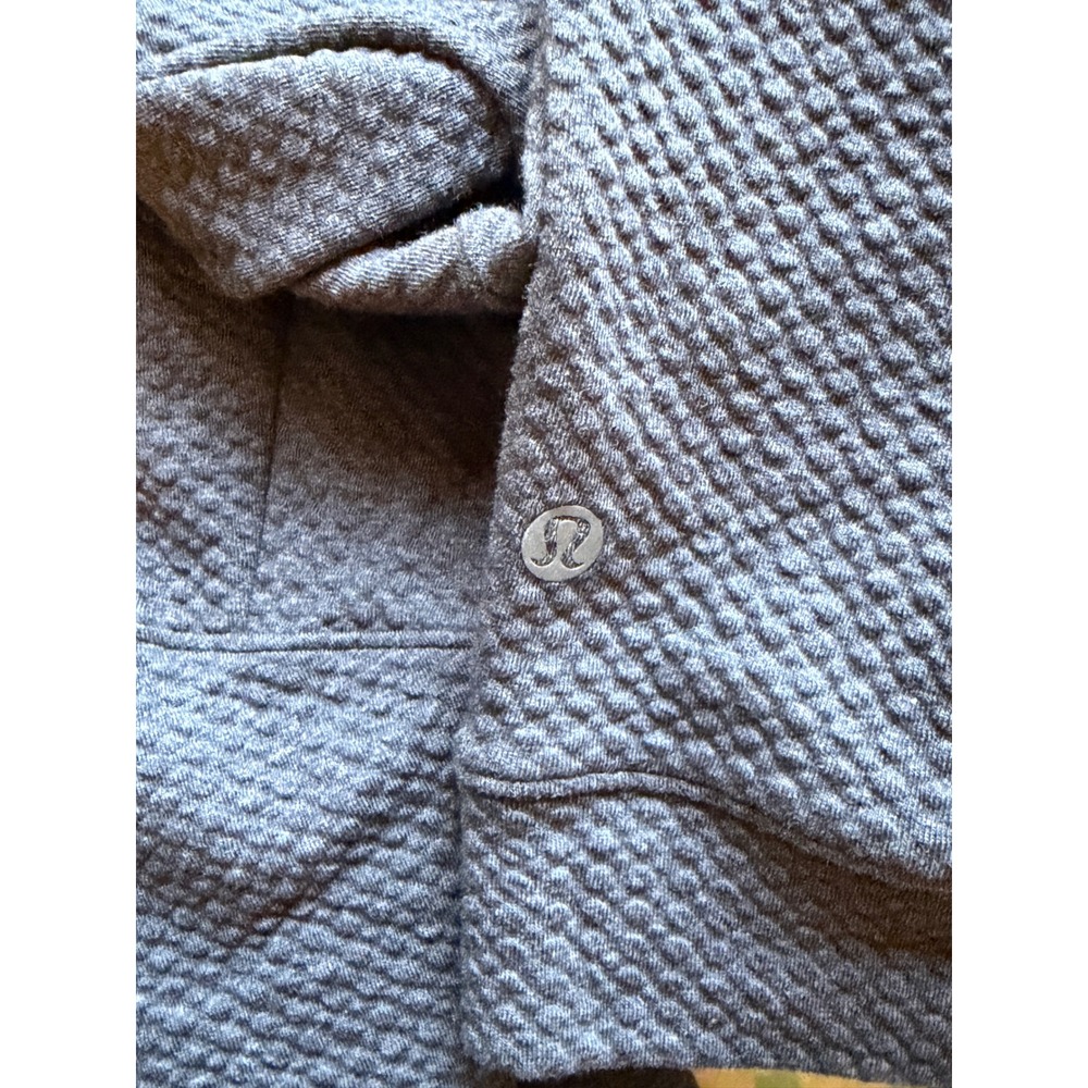 Lululemon | Ease The Day Hoodie Large Graphite Grey Textured Honeycomb Pullover - Picture 11 of 12